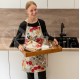 Colourful half-linen kitchen apron "Poppy"